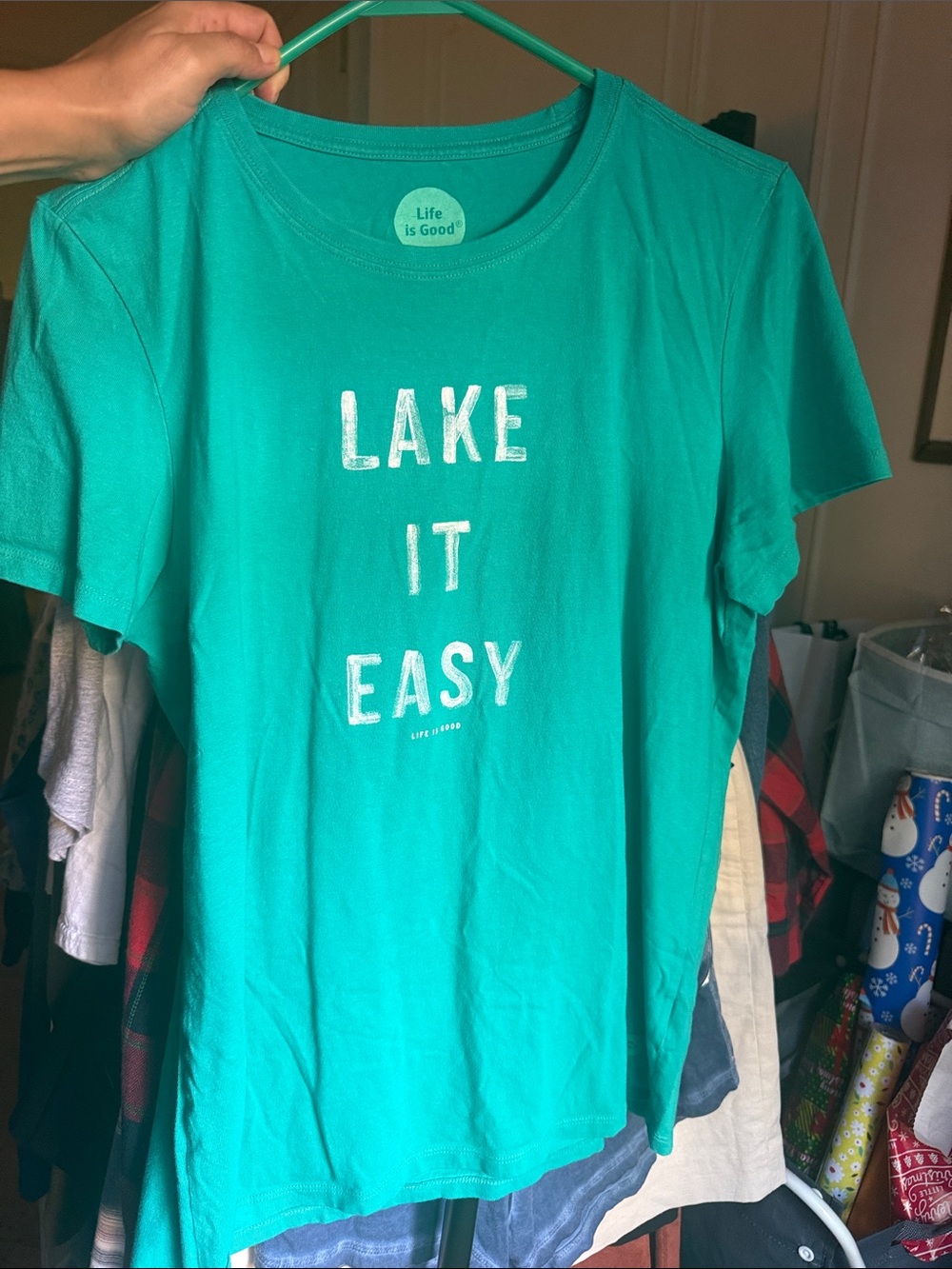 Life Is Good Teal 'Lake It Easy' Women's Short Sleeve Tee